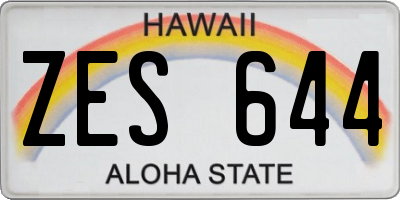 HI license plate ZES644