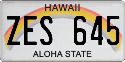 HI license plate ZES645