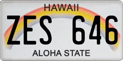 HI license plate ZES646