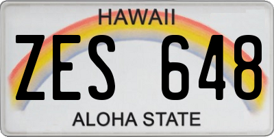 HI license plate ZES648