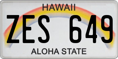HI license plate ZES649
