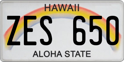 HI license plate ZES650