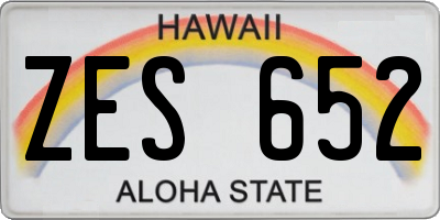 HI license plate ZES652