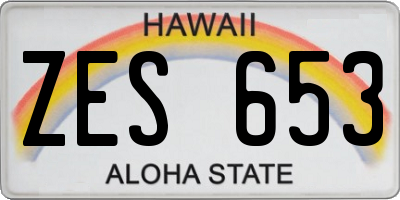 HI license plate ZES653