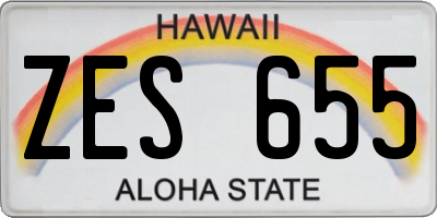 HI license plate ZES655