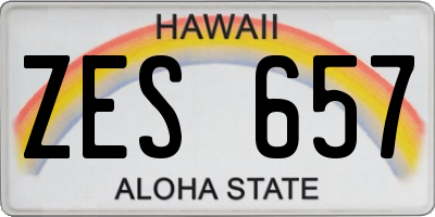 HI license plate ZES657