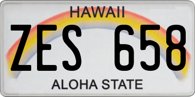 HI license plate ZES658