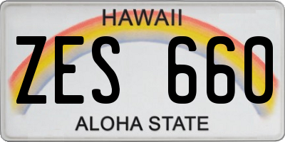 HI license plate ZES660