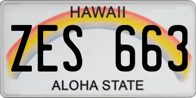 HI license plate ZES663