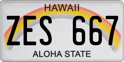 HI license plate ZES667