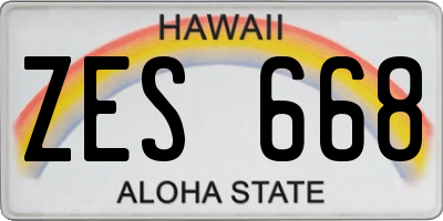 HI license plate ZES668