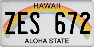 HI license plate ZES672