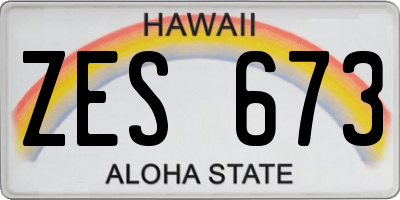 HI license plate ZES673