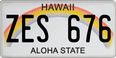 HI license plate ZES676