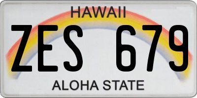 HI license plate ZES679