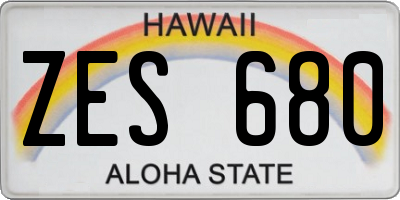 HI license plate ZES680