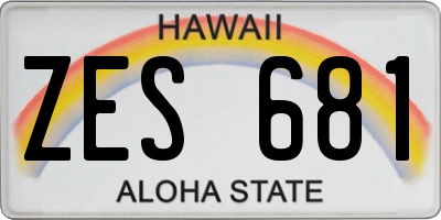 HI license plate ZES681