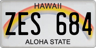 HI license plate ZES684