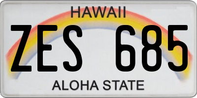 HI license plate ZES685