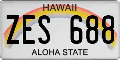 HI license plate ZES688