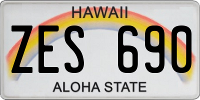 HI license plate ZES690