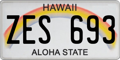 HI license plate ZES693