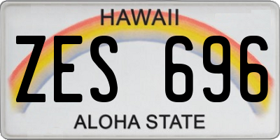 HI license plate ZES696