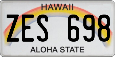HI license plate ZES698
