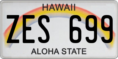 HI license plate ZES699
