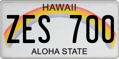 HI license plate ZES700