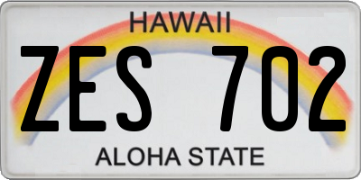 HI license plate ZES702