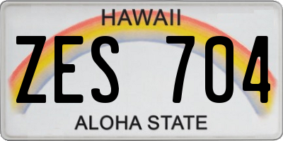 HI license plate ZES704
