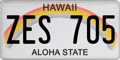 HI license plate ZES705