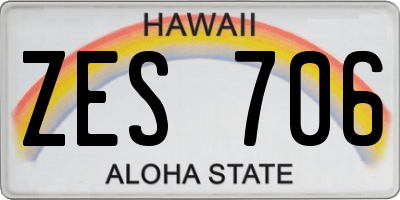 HI license plate ZES706
