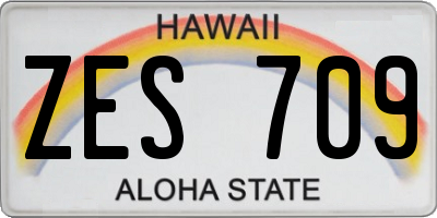 HI license plate ZES709