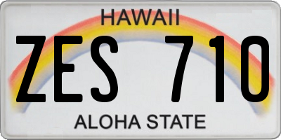 HI license plate ZES710