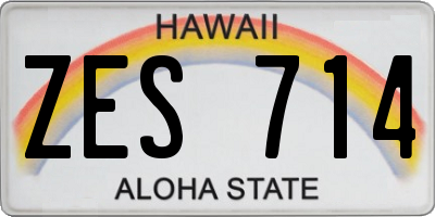 HI license plate ZES714