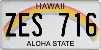 HI license plate ZES716