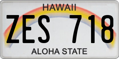HI license plate ZES718