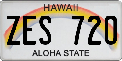 HI license plate ZES720