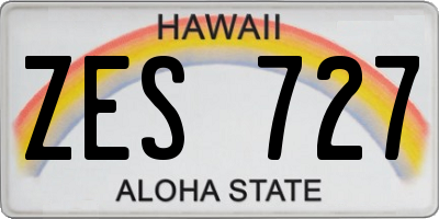 HI license plate ZES727