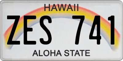HI license plate ZES741