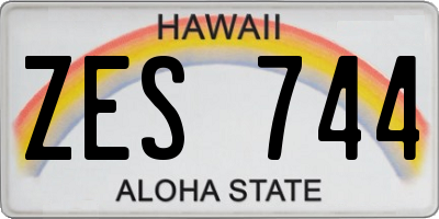 HI license plate ZES744