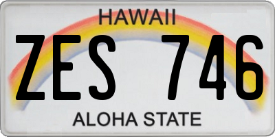 HI license plate ZES746