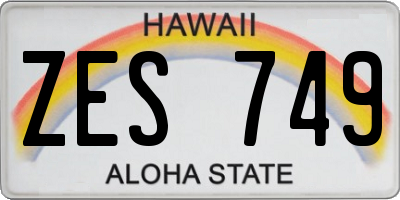 HI license plate ZES749