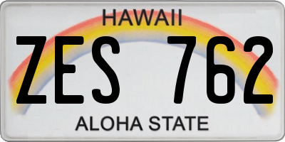HI license plate ZES762