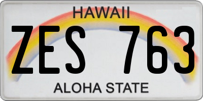 HI license plate ZES763