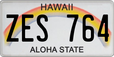 HI license plate ZES764