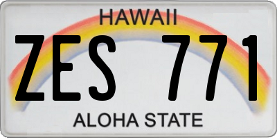 HI license plate ZES771