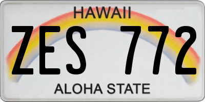 HI license plate ZES772